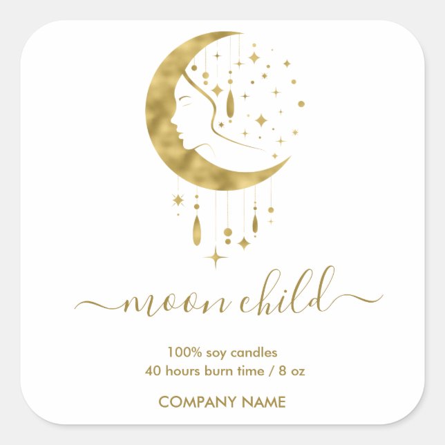 Moon Mystic Witchy Celestial jar label (Front)