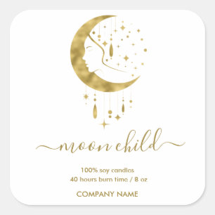 Moon Mystic Witchy Celestial jar label