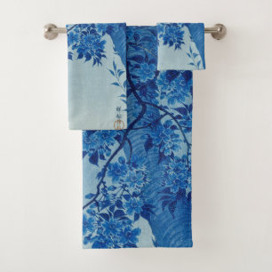 Moon Night Evening Tree Blue Moonlit Bath Towel Set