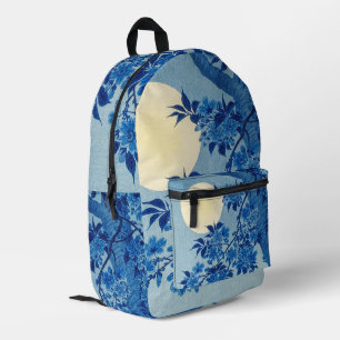 Moon Night Evening Tree Blue Moonlit Printed Backpack