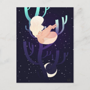 Moon Nymph in Woods Postcard