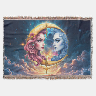 Moon of Eternal Balance – Fire & Water Souls.  Throw Blanket