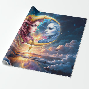 Moon of Eternal Balance – Fire & Water Souls. Wrapping Paper