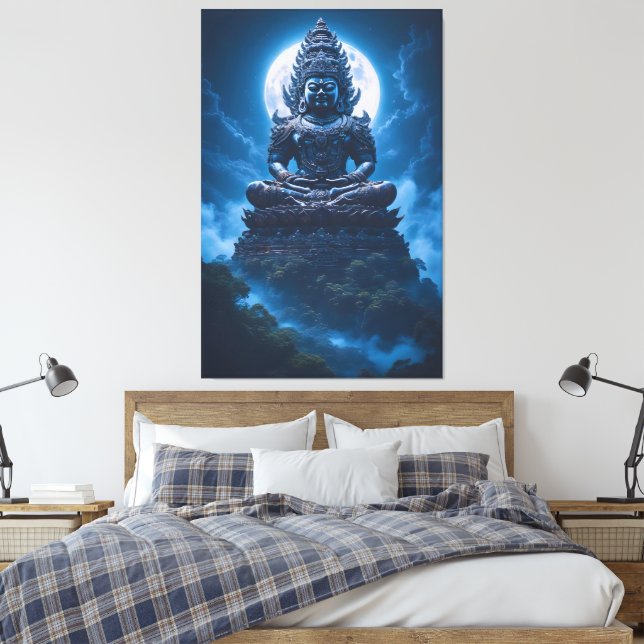 Moon of the Silent Guardian Canvas Print (Insitu(Bedroom))