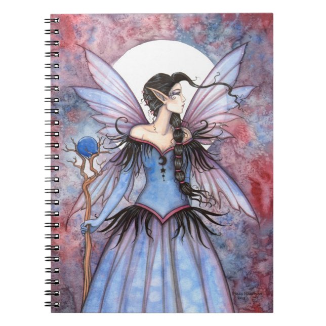 Moon of Winter Fantasy Fairy Art Spiral Notebook (Front)