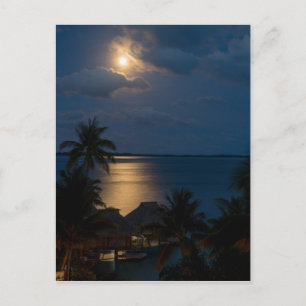 Moon on bora bora postcard