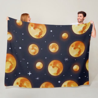 Moon on Fire pattern Fleece Blanket
