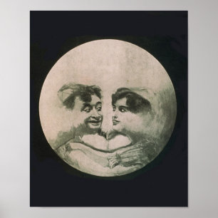 Moon Optical Illusion Poster
