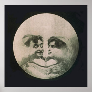 Moon Optical Illusion Poster