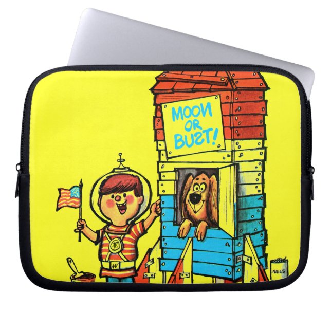 Moon or Bust! Laptop Sleeve (Front)