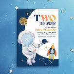 Moon Outer Space Kids 2nd Birthday Party Invites<br><div class="desc">TWO the Moon! Out of this world 2nd birthday party invitations for boy or girl. Customise birthday invitations with astronaut,  rocketship,  and a giant moon and stars that will put stars in the eyes of your toddler and guests alike. Playful moon illustration on back.</div>