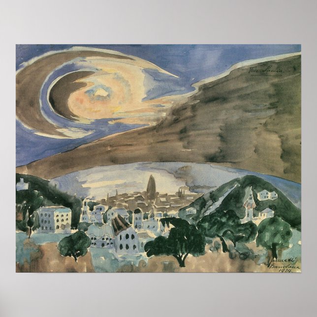 Moon Over Barcelona by Walter Gramatte Poster (Front)