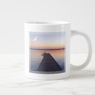 Moon Over Buscharner Footbridge Starnberg Lake Large Coffee Mug