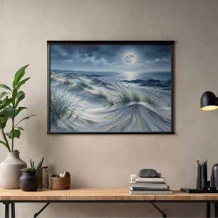 Moon Over Calm Sea Photo Enlargement Print
