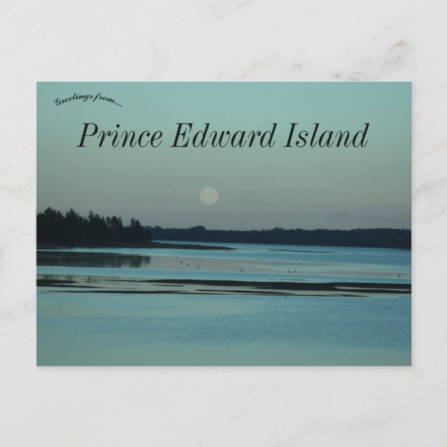 Moon Over Herons Charlottetown PEI Canada Postcard (Front)