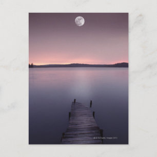 Moon Over Lake Postcard