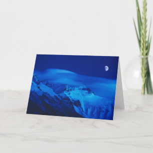 Moon Over Mt. Everest Tibet, China Card