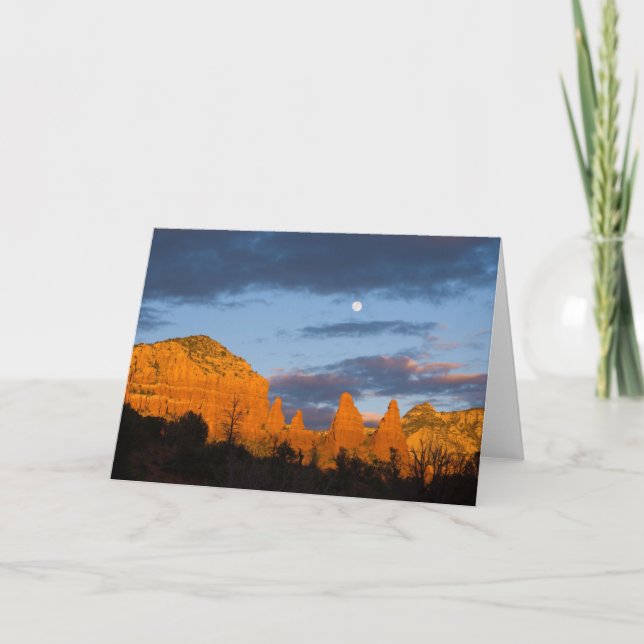 Moon Over Sedona Greeting Card 2226 (Front)