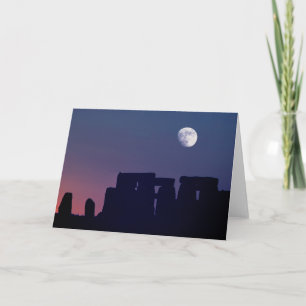 Moon Over Stonehenge   Wiltshire, England Card