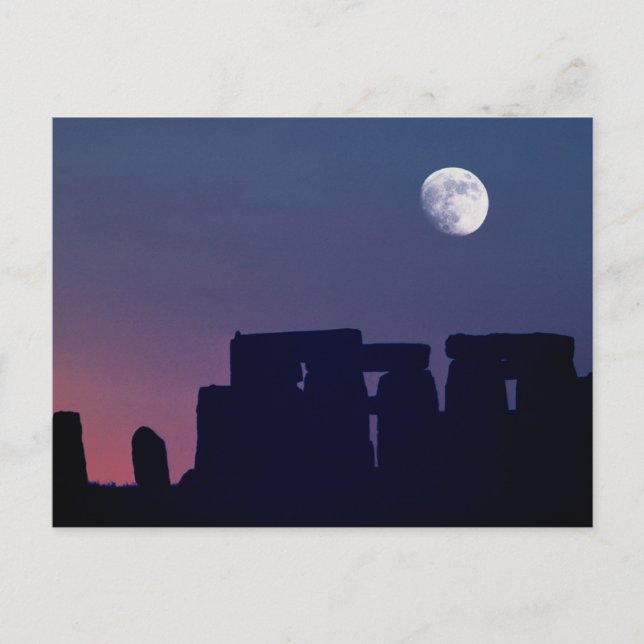Moon Over Stonehenge | Wiltshire, England Postcard (Front)