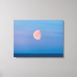 Moon Over the Bering Sea   Russia Far East Canvas Print