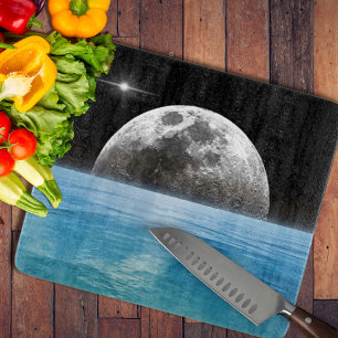 Moon Over the Ocean Cutting Board