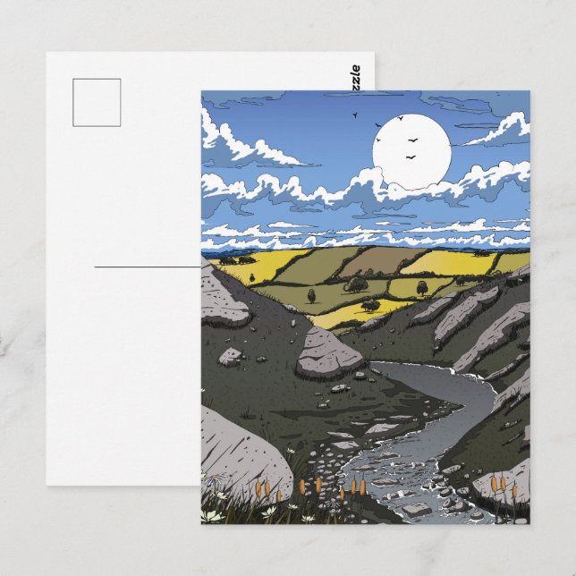Moon Over The Valley Postcard (Front/Back)