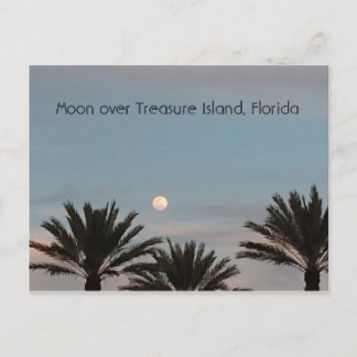 Moon over Treasure  Island Florida Postcard