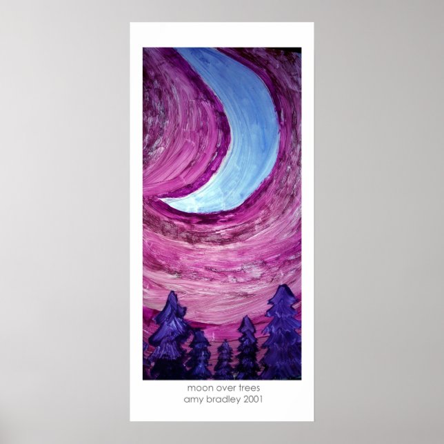 moon over trees poster (Front)