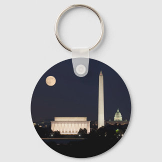 Moon over Washington DC Key Ring