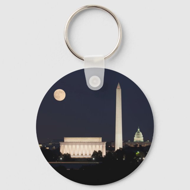 Moon over Washington DC Key Ring (Front)