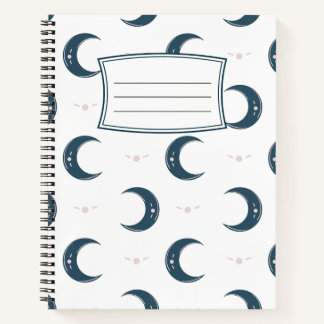 Moon Pattern Spiral Notebook 8.5x11