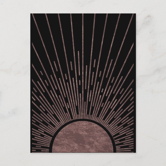 Moon Phase Arch Abstract Sun And Sun Rays Set, 1/6 Postcard (Front)