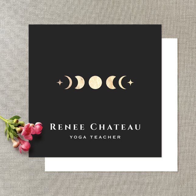 Moon Phase Astrologist Yoga Teacher Square Business Card (Creator Uploaded)