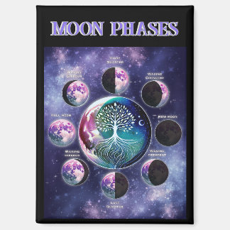 Moon Phase Chart Magnet with Tree of Life | Celest