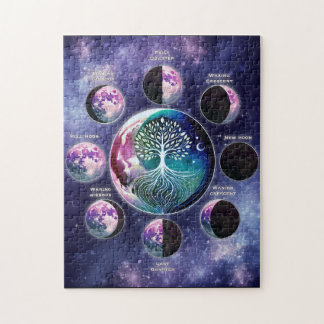 Moon Phase Chart Magnet with Tree of Life | Celest Jigsaw Puzzle