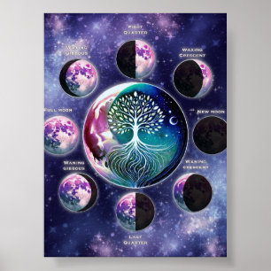 Moon Phase Chart with Tree of Life   Celestial