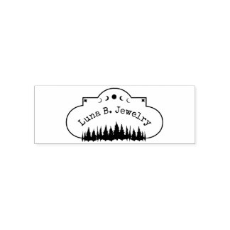 Moon Phase & Forest Logo Product Packaging Self-inking Stamp