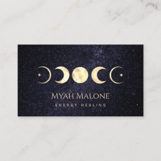 Moon Phase Galaxy Yoga Energy Healer  Business Card