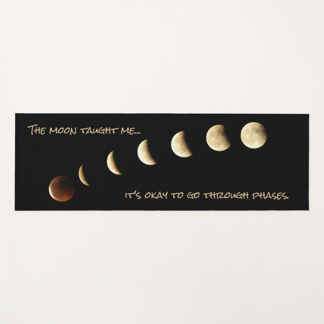 Moon Phase Inspirational Quote Full Moon Astronomy Yoga Mat (Front (Horizontal))