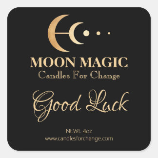 Moon Phase Intention Soy Candles Square Sticker