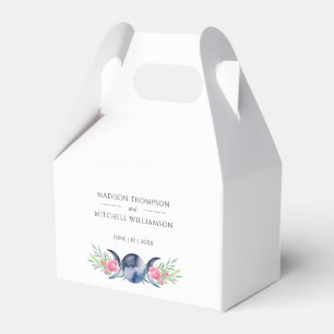 Moon Phase Pink Roses Floral Metaphysical Wedding Favour Box