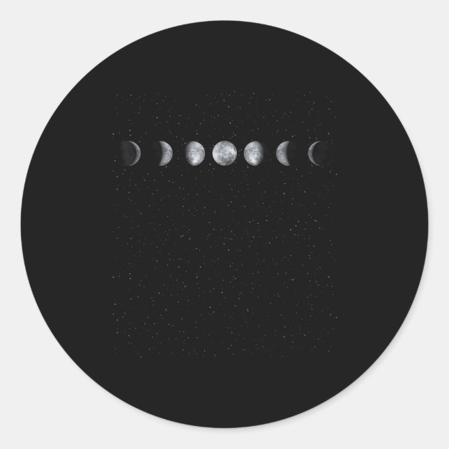 Moon Phase Scientist Gift Astronomy  Classic Round Sticker (Front)
