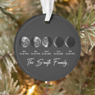 Moon Phase The Smith Family – Custom Names & Dates Ornament