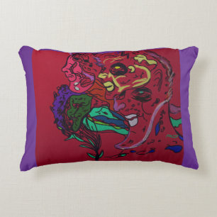 Moon Phases Abstract Art Accent Pillow