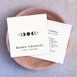 Moon Phases Astrology Yoga Teacher Square Business Card