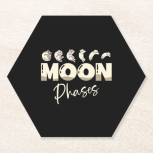 Moon Phases Cat Owner Astronomer Astronomy Lover Paper Coaster