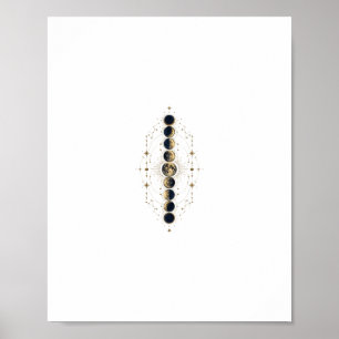 Moon Phases Celestial Ornament Poster