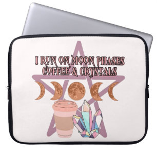 Moon Phases, Coffee, and Crystals Laptop Sleeve