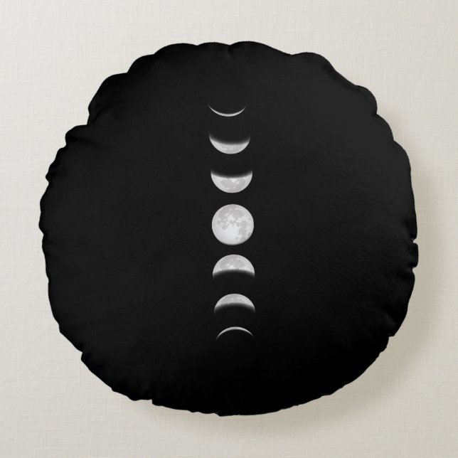 Moon Phases Cool Astronomy Round Cushion (Front)